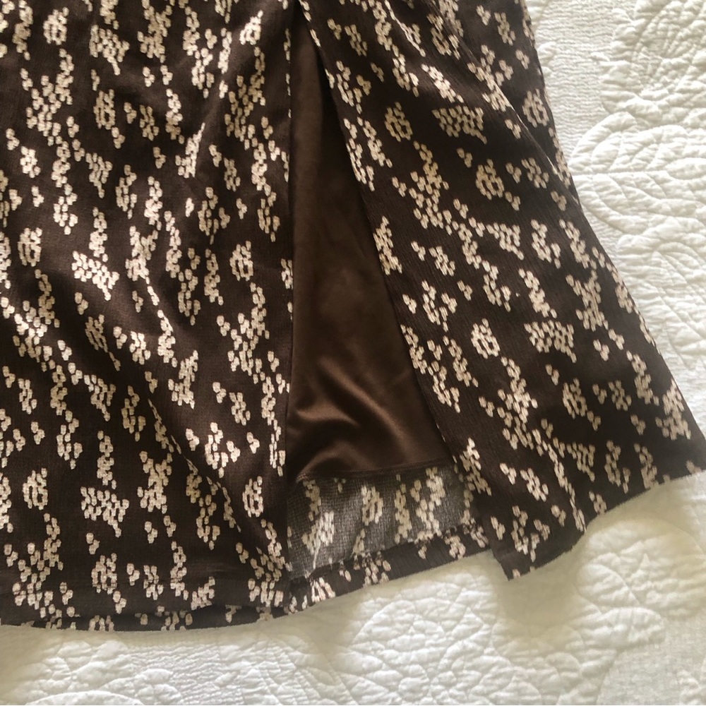 Anthropologie Brown and Cream Midi Skirt - Picture 5 of 8